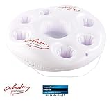 infactory Poolbar aufblasbar: Aufblasbarer Getränkehalter im Rettungsring-Design, 7 Halter, Ø 14,5cm (Aufblasbarer...
