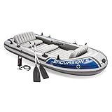 INTEX 68325EP Excursion 5 Schlauchboot-Set: inkl. Deluxe 137,2 cm Aluminium-Ruder und Hochleistungspumpe - verstellbare...