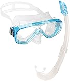 Cressi Unisex-Erwachsene Onda Mare Schnorchelset Tauchset Taucherbrille, Transparent/Aquamarine, Einheitsgröße