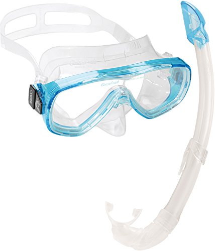 Cressi Unisex-Erwachsene Onda Mare Schnorchelset Tauchset Taucherbrille, Transparent/Aquamarine, Einheitsgröße