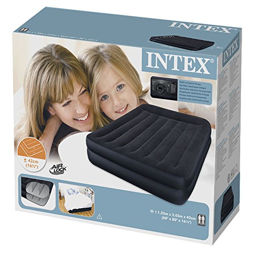 Intex 12-66702 Luftbett Pillow Rest Queen, 230 V, blau