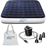 Active Era Luxus Camping Doppel Luftbett mit elektrischer Luftpumpe - Luftmatratze für 2 Personen mit tragbarer Akku...